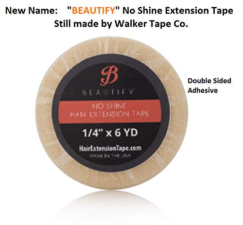 Beautify by Walker Tape No Shine 14 x 6 Yards Tape with CASE Included Bonding Clear Double Sided