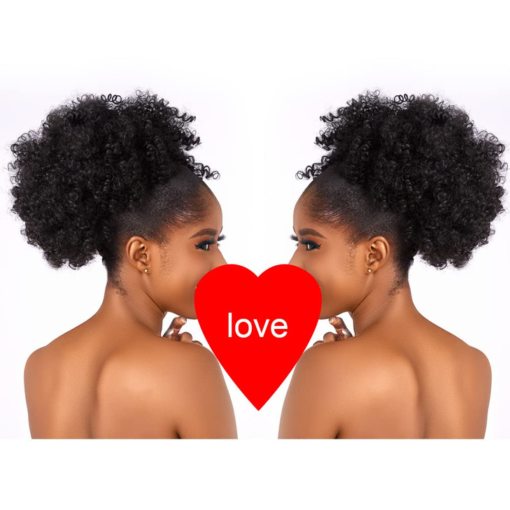Afro Puff kinky curly Drawstring Ponytail Extension for Black Women Synthetic Short Afro Kinkys Curly Afro Bun Extension