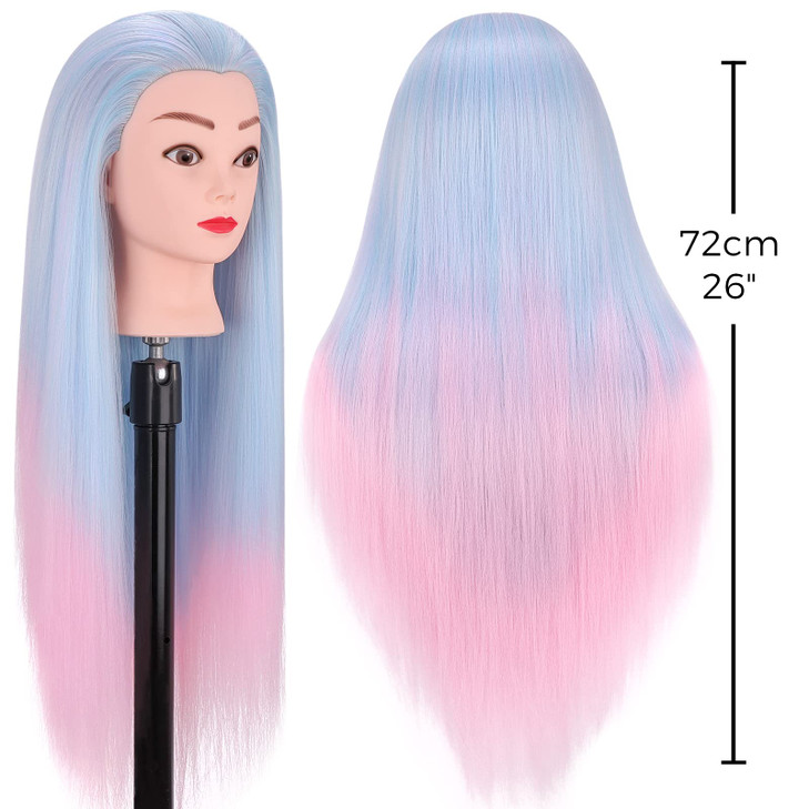 Mannequin Head TopDirect 29 Hair with Synthetic Manikin Head Practice Cosmetology Doll Styling Hairdressing Training Bra