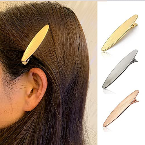4 Pcs 2.3 Inch Brushed Metal Spike Alligator Duck Bill Hair Clips Bright Duckbill Hair Barrettes Chic Hair Clips for Styling Short Hair (Black) online at globaldelivered