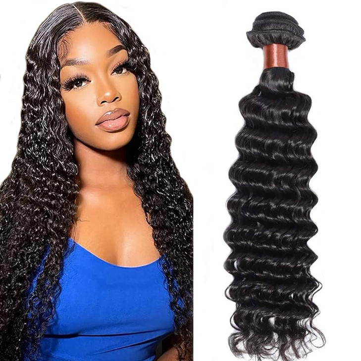 Deep Wave Human Hair Bundles 20 Inch Brazilian Virgin Human Hair Single Bundle 100 Unprocessed Deep Wave Bundles Double