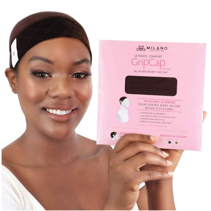 MILANO COLLECTION Ultimate GripCap AllInOne Under Wig Cap for Women Comfortable Wig Cap with Grip Band That Is AntiSlip