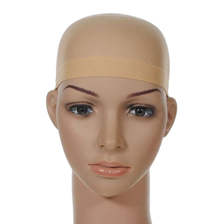 OMORFIEER Wig Caps Stocking Caps For Wigs Stretchy Nylon Wig Caps For Women Beige 2pcs