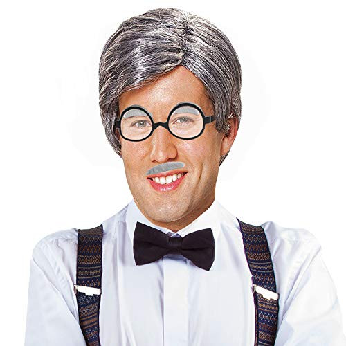 Beelittle Old Man Costume Mad Scientist Wig Set Albert Einstien Ben Benjamin Franklin Grandpa Costume