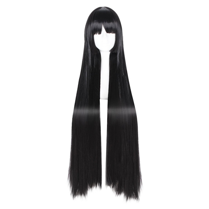 CZOFEK Black Cosplay Wig Women 80cm Long Straight Hair Black