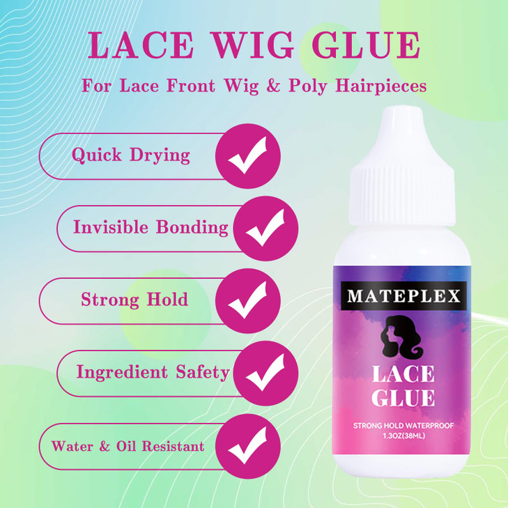 Mateplex Waterproof Lace Glue for Wigs Super Hold Hair Bonding Adhesive lace Glue and Remover