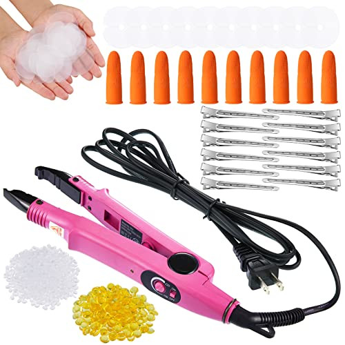 Lanties Hair Extensions Iron Fusion Keratin Hair Extensions Heat Tool Heat Connector Wand with Fusion Glue Protector Tem