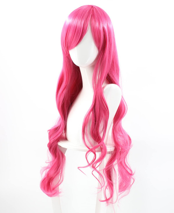 SpeedBeauty Womens Long Wavy Magenta Cosplay Wig Halloween Wig
