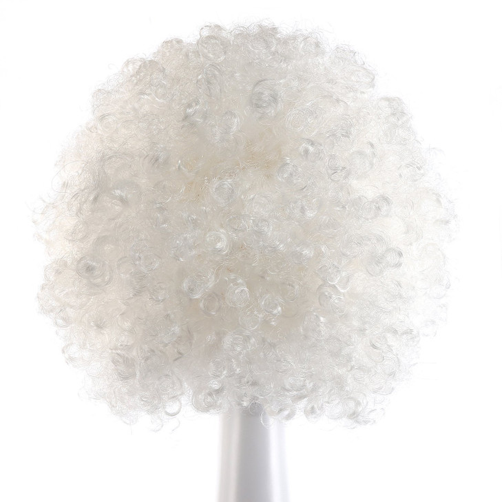 MapofBeauty 35 cm Unisex adult Fashion Holiday Fluffy Funny Show Clown Wig White