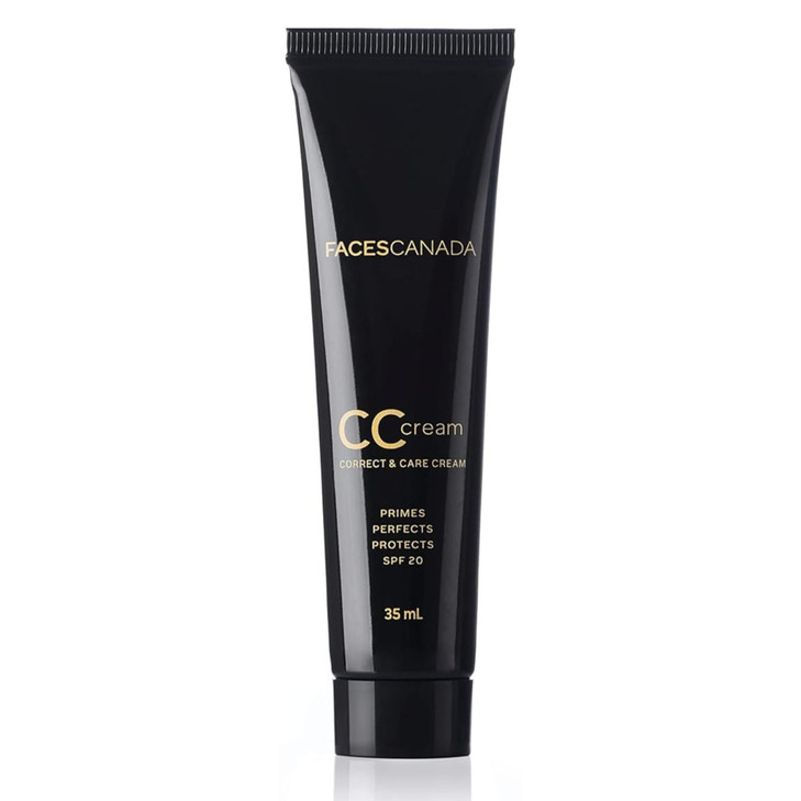 FACESCANADA CC Cream Primes Perfects Protects with SPF 20 Lightweight Color Correcting Cream for Natural Coverage Evens