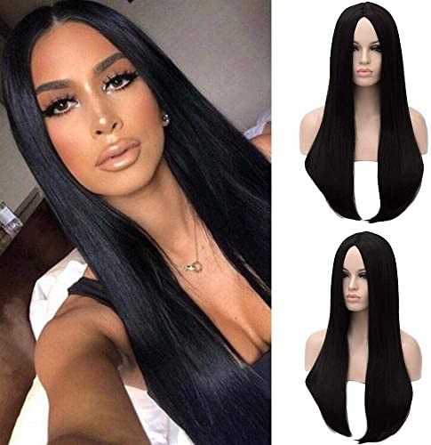Kalyss 26 inches Womens Wig Long Straight Imported Synthetic Halloween Cosplay Costume Hair Wig