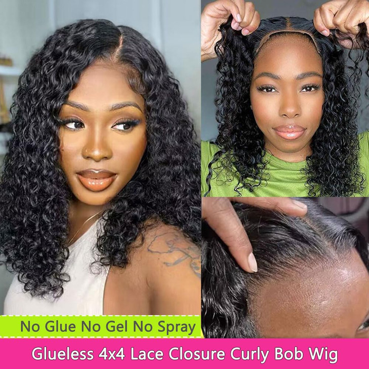 GOLFMAX Wear and Go Glueless Wigs Human Hair Pre Plucked Pre Cut Short Bob Wig Human Hair Wigs With Elastic Band For Bla