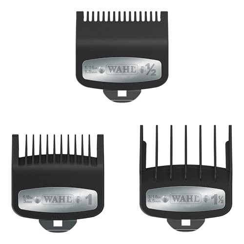 Wahl Professional 3 Pack Premium Attachments SecureFit Clipper Comb Set Durable Includes 12 1 and 1 12 Sizes