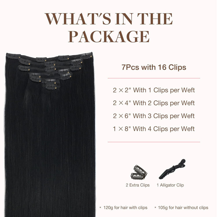 GOO GOO Clip in Hair Extensions Real Human Hair Remy Human Hair Extensions Clip ins for Women Natural Human Hair 24inch