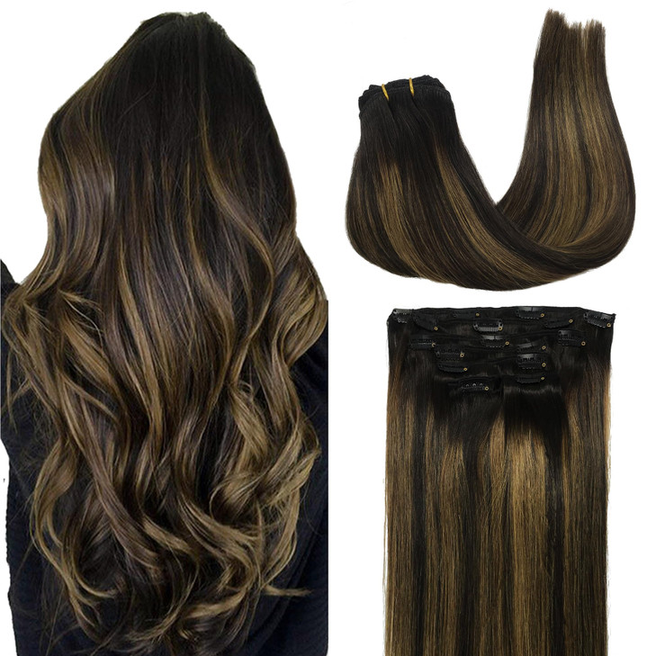 GOO GOO Clip in Hair Extensions Real Human Hair Remy Human Hair Extensions Clip ins for Women Natural Human Hair 20inch