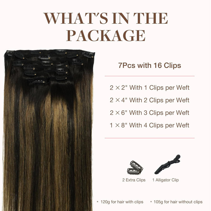 GOO GOO Clip in Hair Extensions Real Human Hair Remy Human Hair Extensions Clip ins for Women Natural Human Hair 20inch