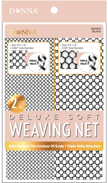 DONNA Deluxe Soft Weaving Net 2PCS 175x12 Mesh Hair Net for SewIn Weave Soft Triple Helix Net with Small Large Hole Size