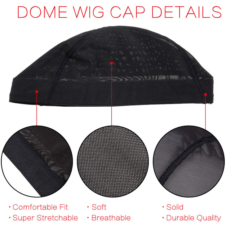 Tatuo 5 Pack Mesh Wig Cap for Women Blank Stretchable Dome Caps for Making WigsClear Blank