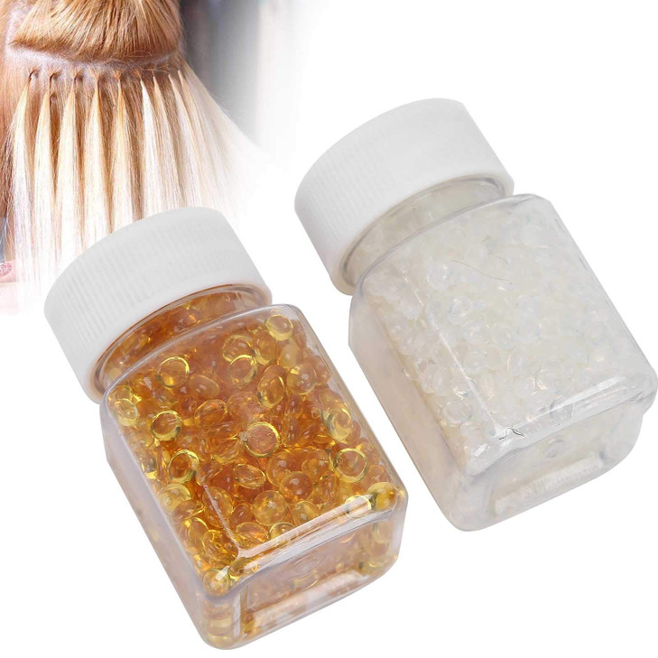 Clear Granule Beads Hair Extension Glue Bead for Granule Hot Fusions Extension Glue Bead AccessoryGlue Tips for Nail Art