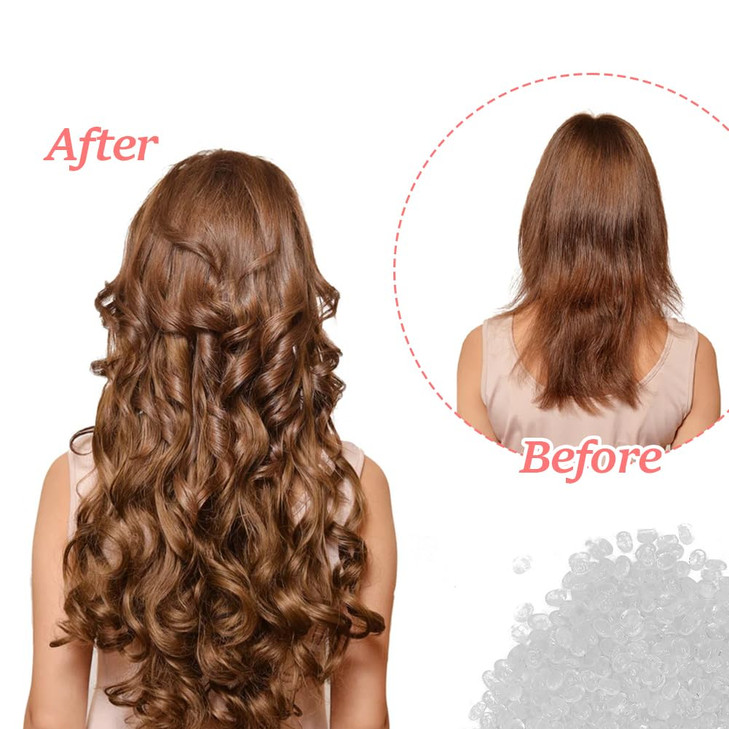 Lwuey Keratin Glue Transparent Fusion Keratin Glue Pellets Granules Beads Hot Fusions Extensions Strong Adhesion Washes
