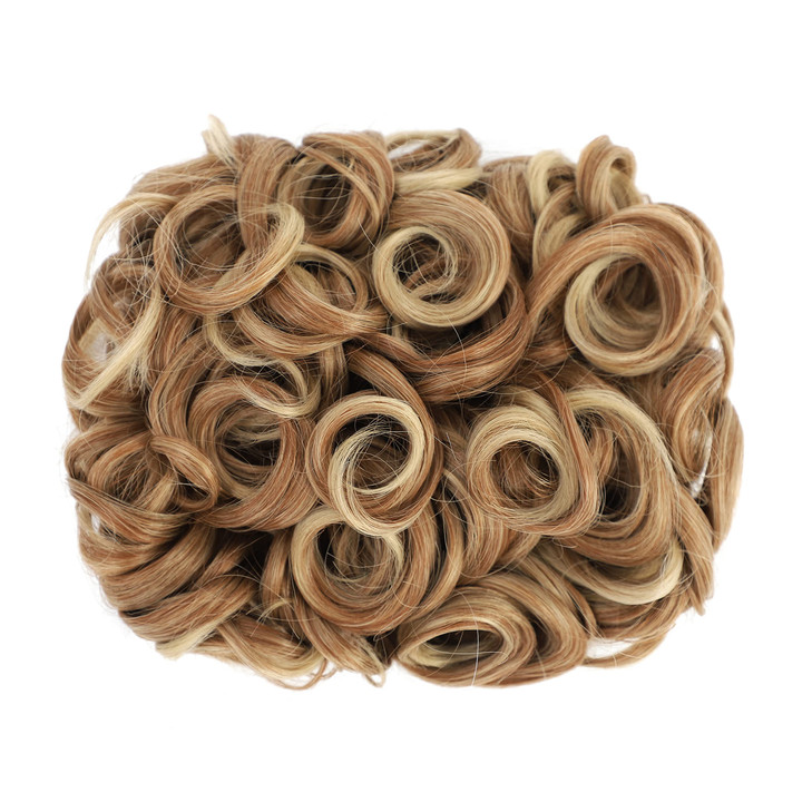 SWACC Short Messy Curly Dish Hair Bun Extension Easy Stretch hair Combs Clip in Ponytail Extension Scrunchie Chignon Tra
