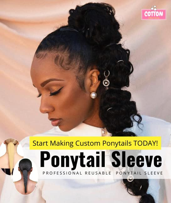 Cotton Creations Custom Ponytail Sleeve with Hair Extensions Make Your Own Ponytail