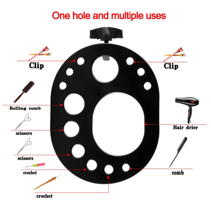 AliLeader Wig Tray for Tripod Caddy Wig Stand Adjustable Multifunctional Tray for Hairdressing Black