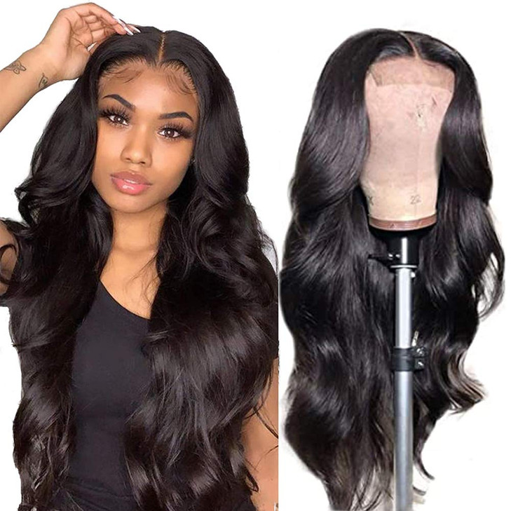 IUPin Body Wave Lace Front Wigs Human Hair Pre Plucked Bleached Knots with Baby Hair Glueless 44 Brazilian Virgin Lace C