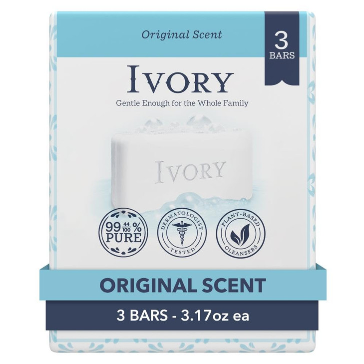 Ivory Original Bath Bar Soap with Notes of Aloe Scent, 3 ct 3.17 oz each online at globaldelivered
