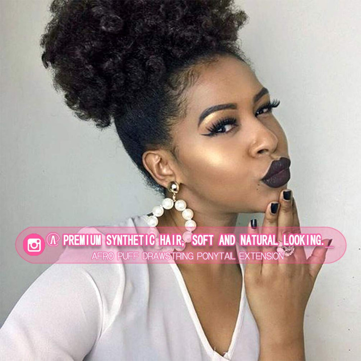 rosmile Afro Puff Drawstring Ponytail Extension for Black Women Premium Dark Brown 2 80gram Short Synthetic Afro Puff Po