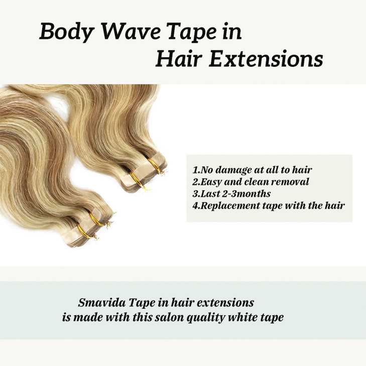 Curly Tape in Hair Extensions Highlights 12 Golden Brown to 613 Blonde 24 Body Wavy Human Hair Extensions 70grams20pcs S