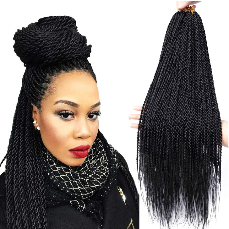 NAYOO Senegalese Twist Crochet Hair for black women 22 Inch 8 Packs Crochet Braids hair 3435 StandsPack small Crochet Ha