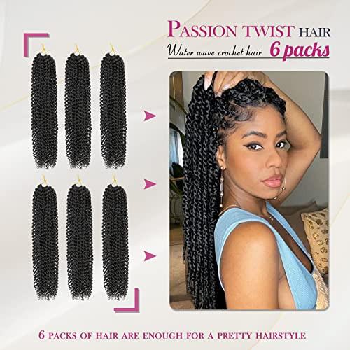 Dansama Passion Twist Hair Water Wave Crochet Hair for Black Women Long Bohemian Braiding Hair for Boho Locs Faux Locs B