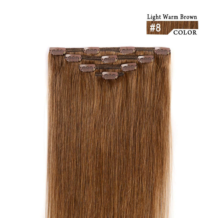 16 Clip in Hair Extensions Remy Human Hair for Women Silky Straight Clip in Hair Extensions Human Hair 55grams 4pieces C
