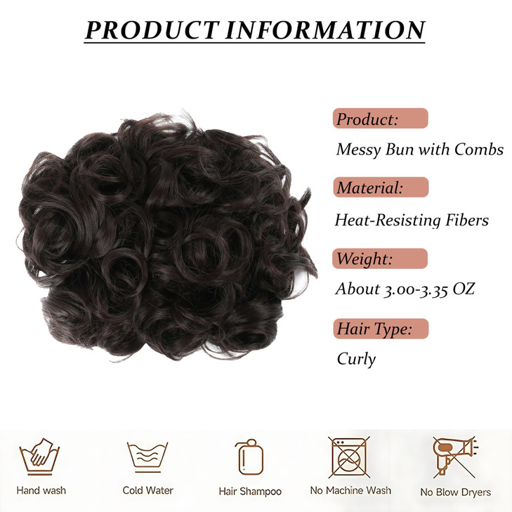 Elaine Combs Messy Bun Hair Piece Curly Dish Hair Buns Extension Thick Chignon Hairpiece Clip in Ponytail Scrunchies Hai