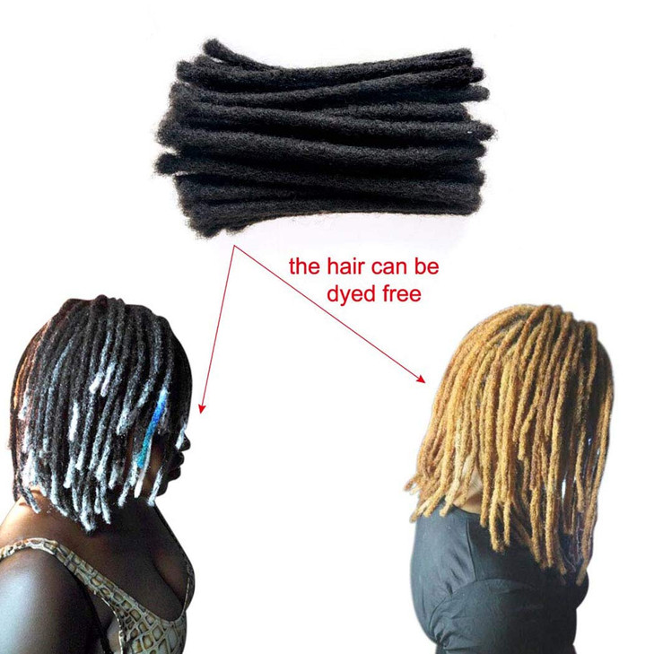 Yotchoi 100 Human Hair Dreadlocks Extension Handmade Locs Small Sizediameter 04cm 12inch 40 Strandspack Natural Black 1B