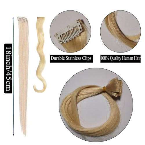 18 Inch High light Clip in Human Hair Extensions 100 Straight Clip on Party Highlights Colored Hair Extensions 6 Piecess