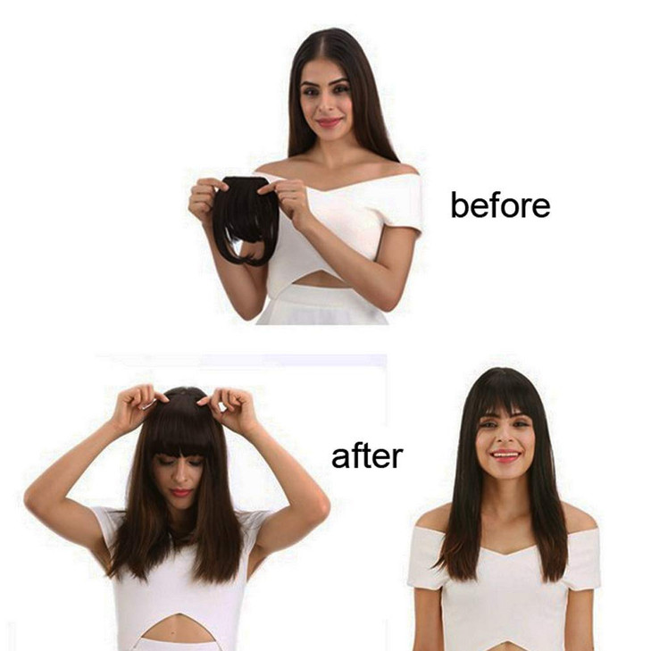 Clip in Bangs Fringe Real Human Hair One Piece 1B Natural Black 100 Real Brazilian Hair Extensions For Black Women 68inc