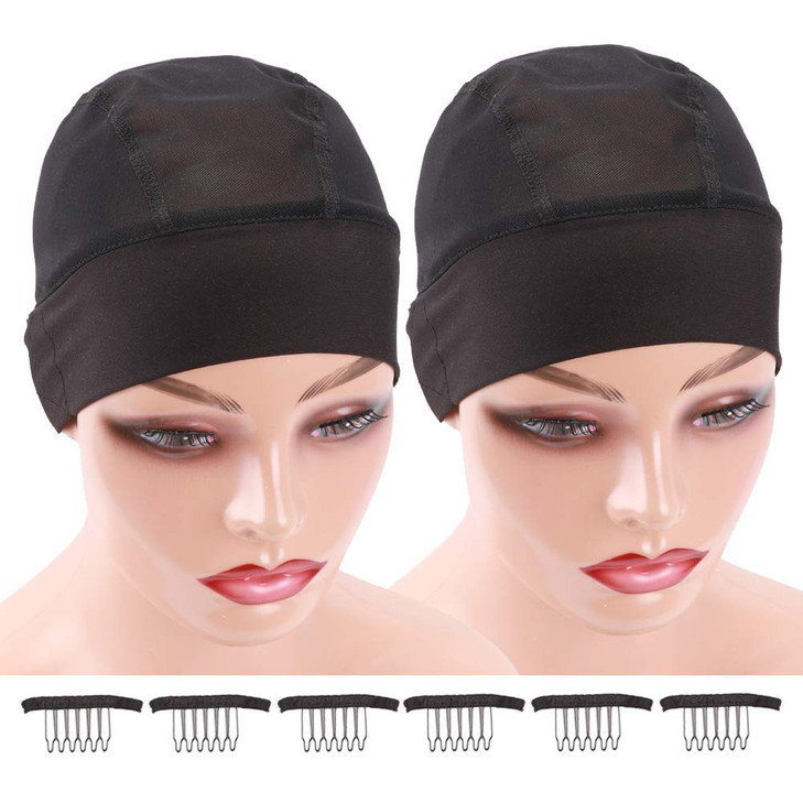 Ecojunmi Wig Band Cap For Edges Weaving Cap With Adjustable And Strap Double Adjustable Bandandex Wig Grip Cap