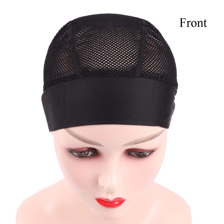 Ecojunmi 2pcs Crochet Braid Headband Wig Cap With 6pcs Free Wig Combs Black Big Hole Wig Caps For Making Wigs Crochet Wi