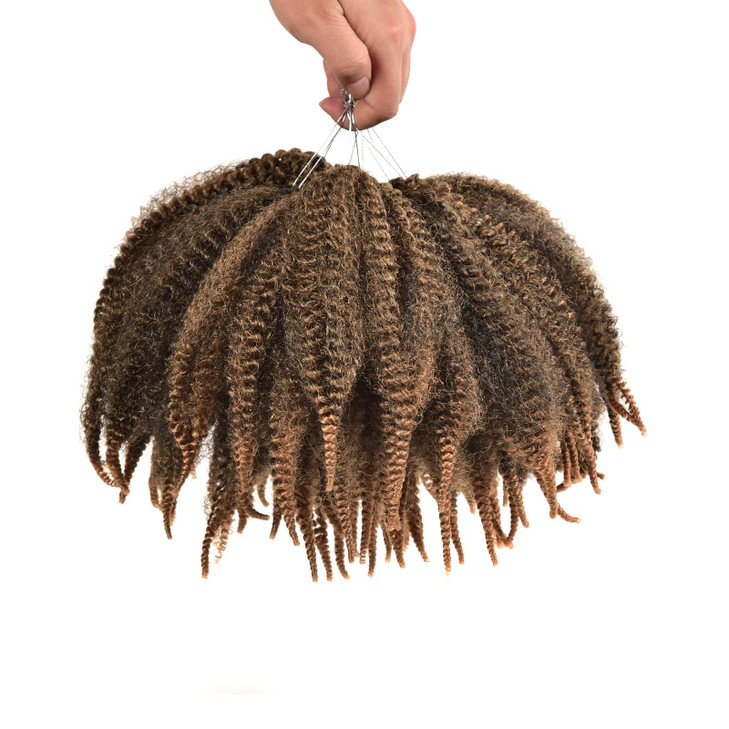 6Packs Marley Braiding Hair for Twists 8Inch Short Afro Kinky Springy Twist Crochet Braids Ombre Synthetic Fiber Hair Ex