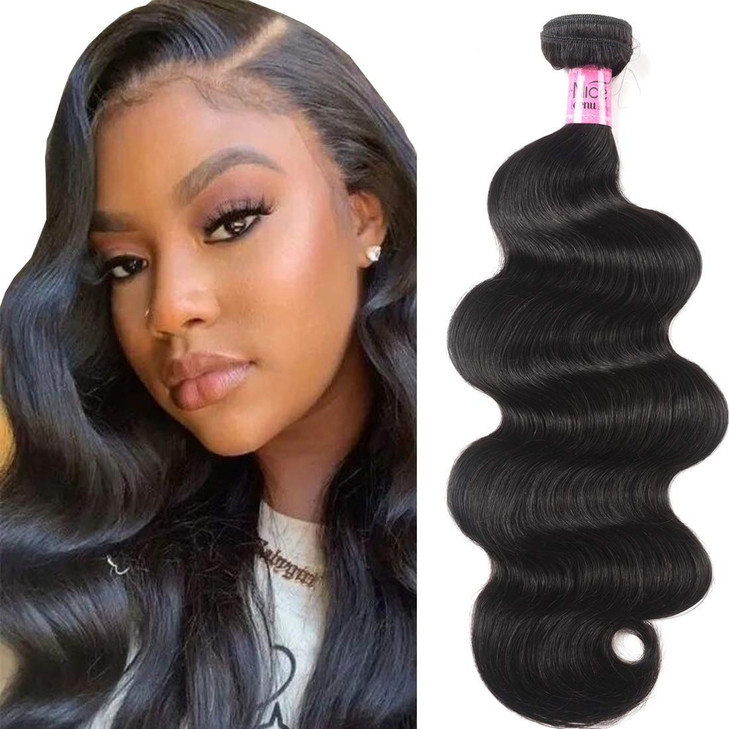 UNice Hair Brazilian Body Wave Human Hair 1 Bundle 18 inch 100 Unprocessed Virgin Human Hair Weave Extensions Natural Bl