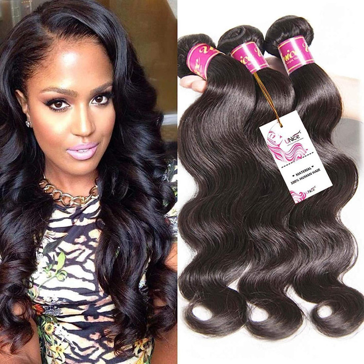 Unice Hair 22 20 18 inches Brazilian Body Wave Virgin Hair 3 Bundles 100 Unprocessed Brazilian Wavy Human Hair Weave Ext