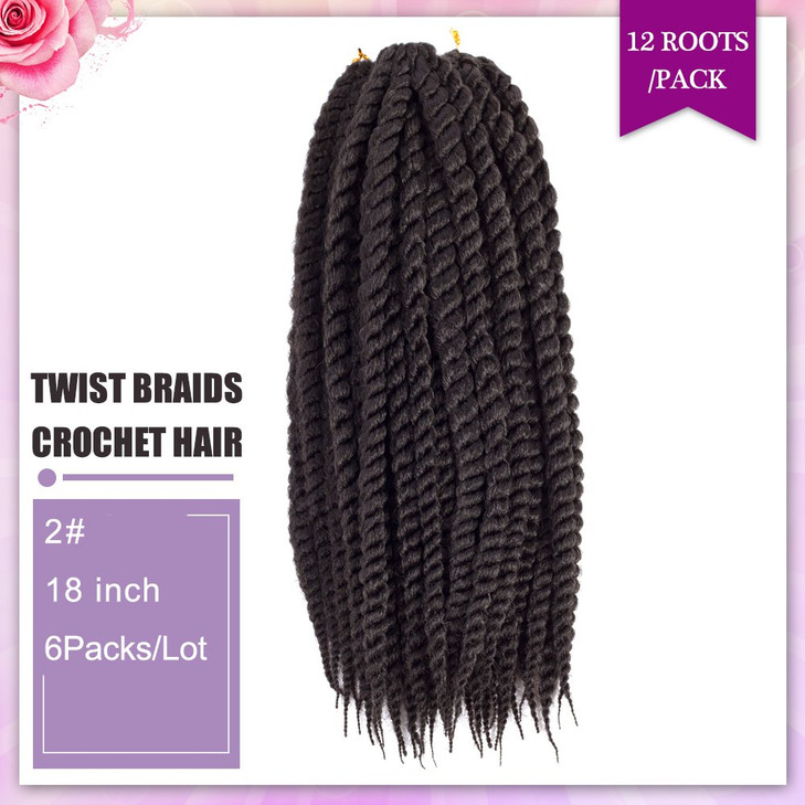Dingxiu 6 Packs18 inch Havana Mambo Twist Crochet Hair Braids Senegalese Twist Crochet Braiding Hair 18 2