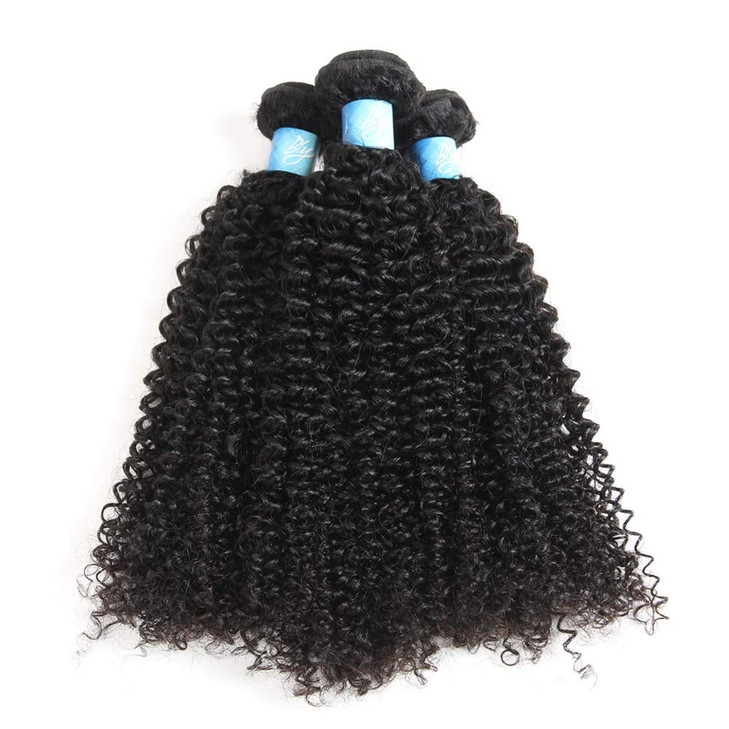 BLY 7A Mongolian Kinky Curly Human Hair Bundles 81012 Inch Unprocessed Hair Weave Weft for Black Women Natural Color