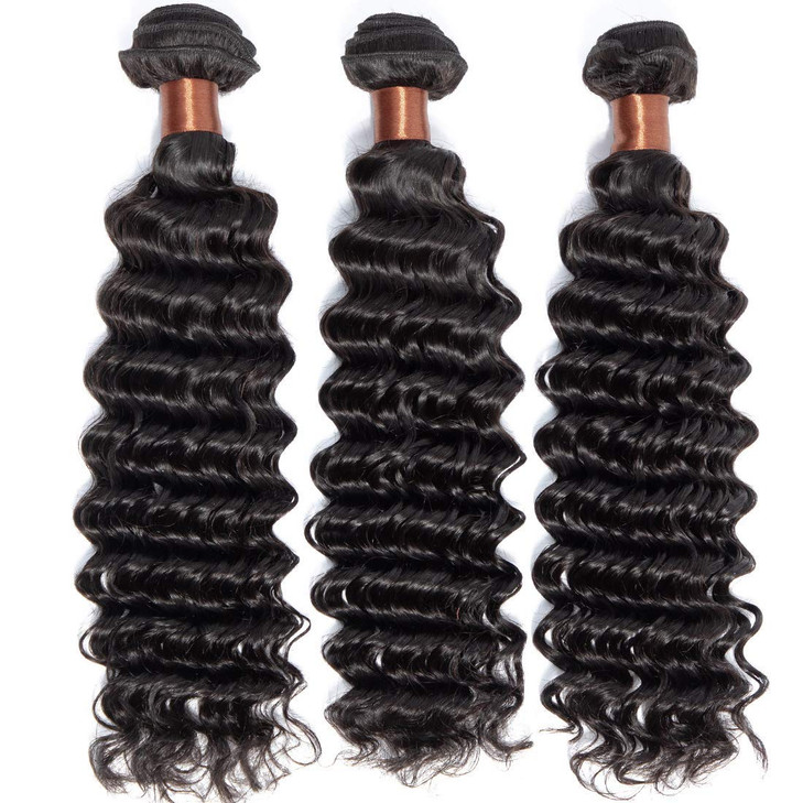 BLACKMOON HAIR Brazilian Virgin Hair Deep Wave Bundles Unprocessed Virgin Human Hair Extension Deep Curly Hair Weave Nat