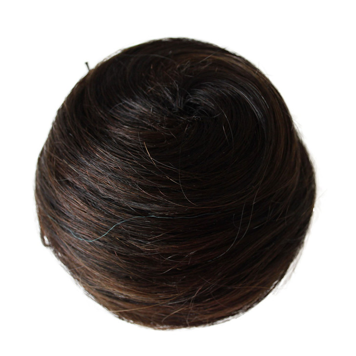 CAISHA 100 HUMAN HAIR Bun Updos Hair Piece Hepburn Scrunchie Dark Brown Mix H311i