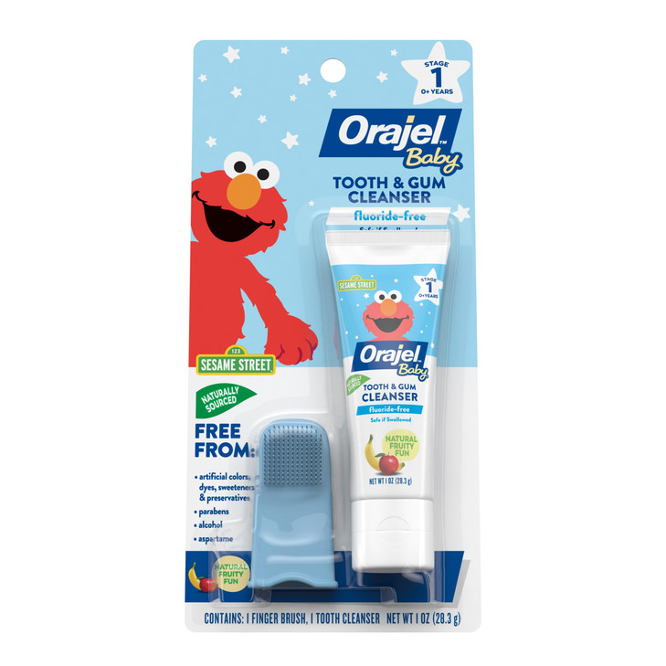 Orajel Baby Elmo Tooth & Gum Cleanser Fluoride-Free, 1 Finger brush, 1 Toothpaste 1oz; #1 Pediatrician Recommended Fluoride-Free Toothpaste* online at globaldelivered