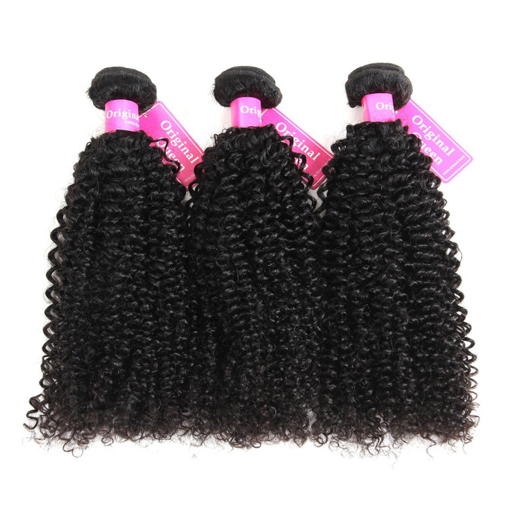 Original Queen 100 Brazilian Unprocessed Virgin Kinky Curly Human Hair Weave 3 Bundles Deep Curly Hair Extensions Mixed