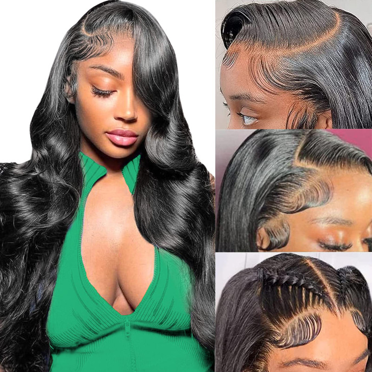13x6 Lace Front Wigs Human Hair Pre Plucked 180 Density 26 Inch HD Body Wave Lace Front Wigs Human Hair 10A Frontal Wigs